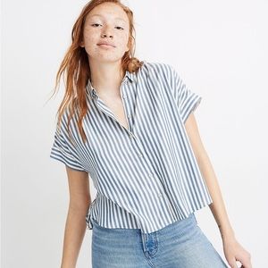 Madewell Hilltop Shirt in Savin Stripe size small